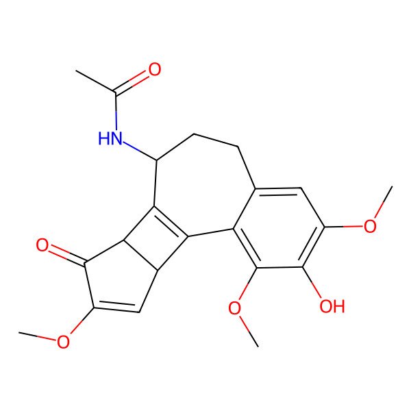 2D Structure of N-[(10S,12R,16S)-4-hydroxy-3,5,14-trimethoxy-13-oxo-10-tetracyclo[9.5.0.02,7.012,16]hexadeca-1(11),2,4,6,14-pentaenyl]acetamide