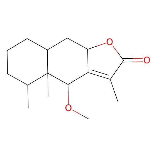 2D Structure of (4S,4aR,5S,8aR,9aR)-4-methoxy-3,4a,5-trimethyl-4,5,6,7,8,8a,9,9a-octahydrobenzo[f][1]benzofuran-2-one