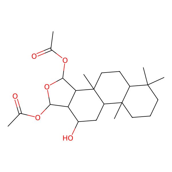 2D Structure of [(1S,3R,3aR,3bR,5aS,9aS,9bR,11S,11aS)-3-acetyloxy-11-hydroxy-3b,6,6,9a-tetramethyl-3,3a,4,5,5a,7,8,9,9b,10,11,11a-dodecahydro-1H-naphtho[2,1-e][2]benzofuran-1-yl] acetate