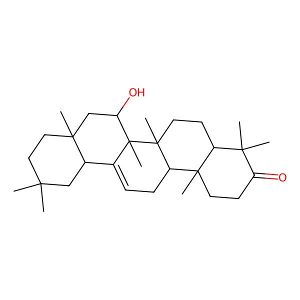 2D Structure of 7-hydroxy-4,4,6a,6b,8a,11,11,14b-octamethyl-2,4a,5,6,7,8,9,10,12,12a,14,14a-dodecahydro-1H-picen-3-one