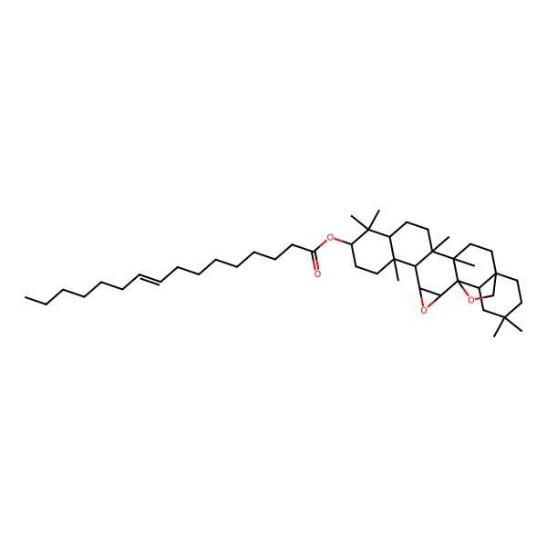 2D Structure of [(1S,2S,4S,5R,6S,9S,11R,14R,15S,18S,23R)-6,10,10,14,15,21,21-heptamethyl-3,24-dioxaheptacyclo[16.5.2.01,15.02,4.05,14.06,11.018,23]pentacosan-9-yl] (Z)-hexadec-9-enoate