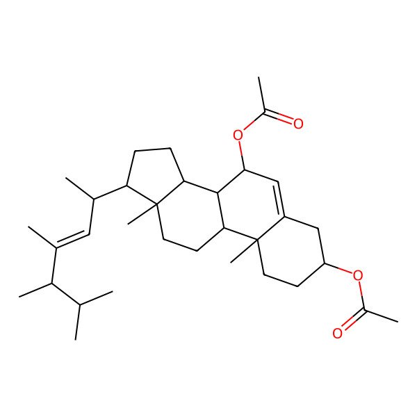 2D Structure of [7-acetyloxy-10,13-dimethyl-17-(4,5,6-trimethylhept-3-en-2-yl)-2,3,4,7,8,9,11,12,14,15,16,17-dodecahydro-1H-cyclopenta[a]phenanthren-3-yl] acetate