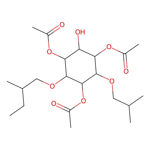 2D Structure of [(1S,2S,3R,4R,5R,6R)-3,5-diacetyloxy-2-hydroxy-4-[(2S)-2-methylbutoxy]-6-(2-methylpropoxy)cyclohexyl] acetate