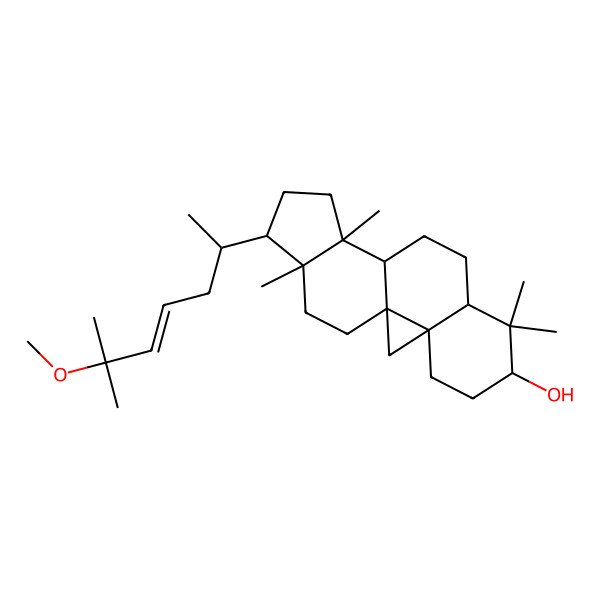 2D Structure of 15-(6-Methoxy-6-methylhept-4-en-2-yl)-7,7,12,16-tetramethylpentacyclo[9.7.0.01,3.03,8.012,16]octadecan-6-ol