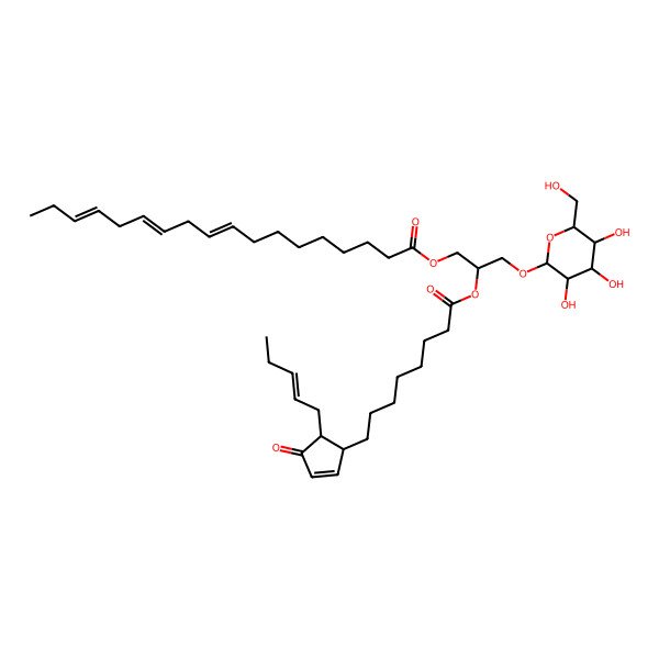2D Structure of [2-[8-(4-Oxo-5-pent-2-enylcyclopent-2-en-1-yl)octanoyloxy]-3-[3,4,5-trihydroxy-6-(hydroxymethyl)oxan-2-yl]oxypropyl] octadeca-9,12,15-trienoate