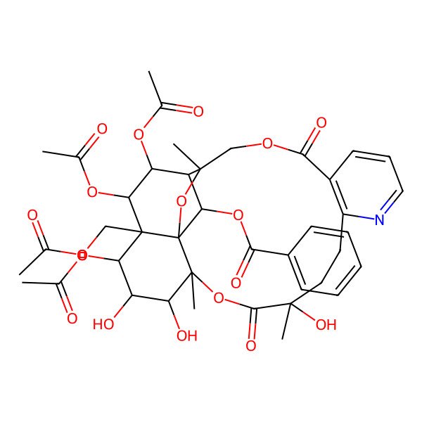 2D Structure of [21,23,24-Triacetyloxy-22-(acetyloxymethyl)-15,19,20-trihydroxy-3,15,18-trimethyl-6,16-dioxo-2,5,17-trioxa-11-azapentacyclo[16.8.0.01,22.03,25.07,12]hexacosa-7(12),8,10-trien-26-yl] benzoate