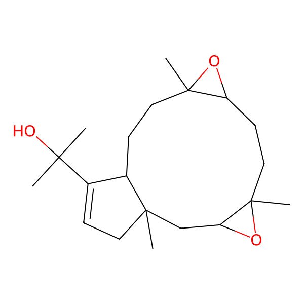2D Structure of 2-[(1S,3S,5R,8S,10R,13S)-1,5,10-trimethyl-4,9-dioxatetracyclo[11.3.0.03,5.08,10]hexadec-14-en-14-yl]propan-2-ol