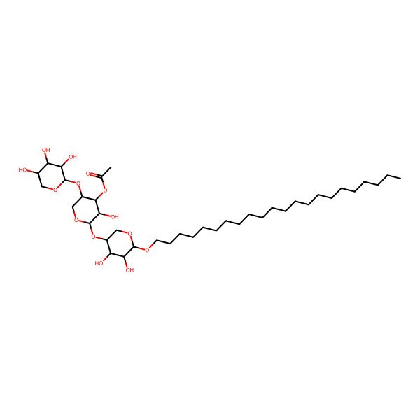 2D Structure of [(2R,3R,4R,5S)-2-[(3S,4R,5R,6S)-6-docosoxy-4,5-dihydroxyoxan-3-yl]oxy-3-hydroxy-5-[(2R,3R,4S,5S)-3,4,5-trihydroxyoxan-2-yl]oxyoxan-4-yl] acetate