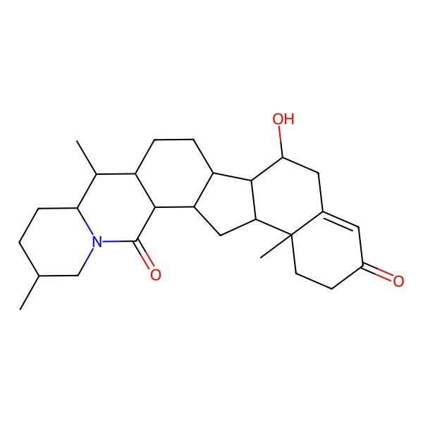 2D Structure of 16-Hydroxy-6,10,23-trimethyl-4-azahexacyclo[12.11.0.02,11.04,9.015,24.018,23]pentacos-18-ene-3,20-dione