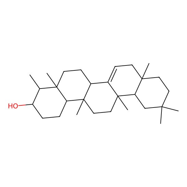 2D Structure of (3S,4R,4aS,6aS,6aS,8aR,12aR,14aS,14bS)-4,4a,6a,8a,11,11,14a-heptamethyl-2,3,4,5,6,6a,8,9,10,12,12a,13,14,14b-tetradecahydro-1H-picen-3-ol