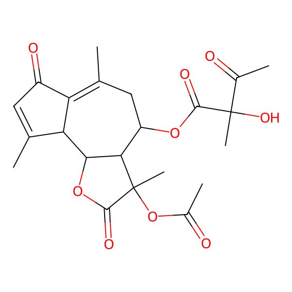 2D Structure of (3-acetyloxy-3,6,9-trimethyl-2,7-dioxo-4,5,9a,9b-tetrahydro-3aH-azuleno[4,5-b]furan-4-yl) 2-hydroxy-2-methyl-3-oxobutanoate