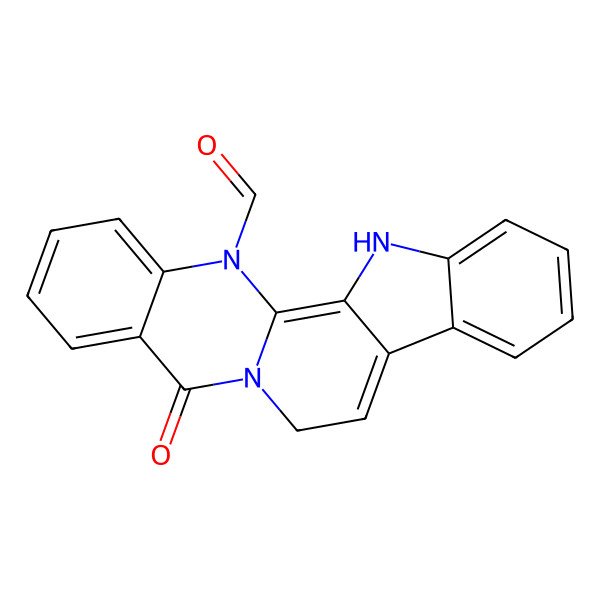 2D Structure of 14-Oxo-3,13,21-triazapentacyclo[11.8.0.02,10.04,9.015,20]henicosa-1,4,6,8,10,15,17,19-octaene-21-carbaldehyde