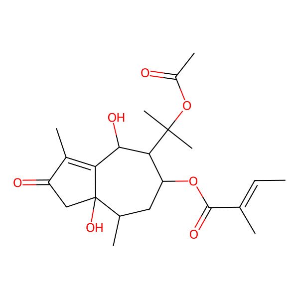 2D Structure of [(4R,5S,6R,8S,8aR)-5-(2-acetyloxypropan-2-yl)-4,8a-dihydroxy-3,8-dimethyl-2-oxo-1,4,5,6,7,8-hexahydroazulen-6-yl] (Z)-2-methylbut-2-enoate