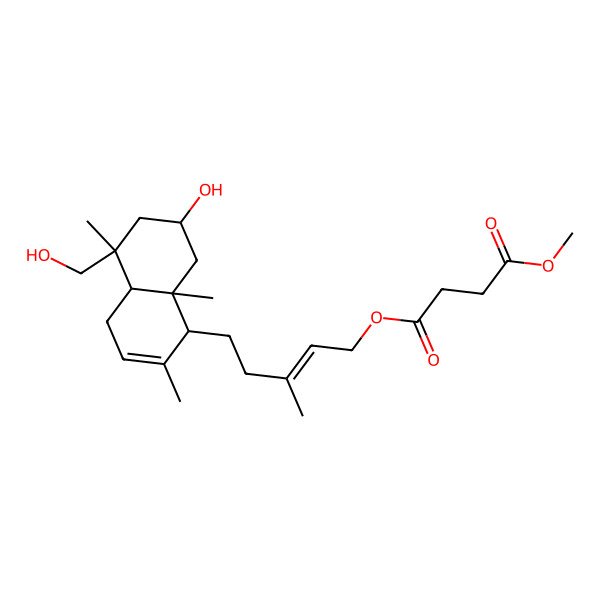 2D Structure of 4-O-[5-[7-hydroxy-5-(hydroxymethyl)-2,5,8a-trimethyl-1,4,4a,6,7,8-hexahydronaphthalen-1-yl]-3-methylpent-2-enyl] 1-O-methyl butanedioate