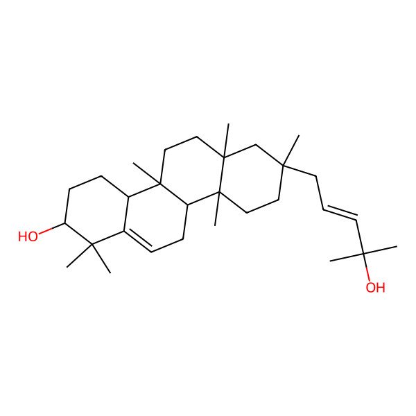 2D Structure of 8-(4-hydroxy-4-methylpent-2-enyl)-1,1,4b,6a,8,10a-hexamethyl-3,4,4a,5,6,7,9,10,10b,11-decahydro-2H-chrysen-2-ol
