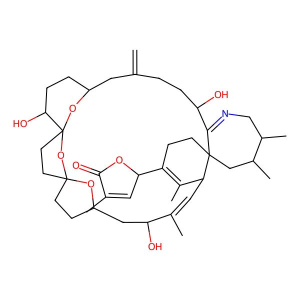 2D Structure of (2S)-4-methyl-2-[(1R,4R,7S,9S,10Z,12S,17R,19S,20R,24R,29S,32S)-9,24,32-trihydroxy-10,13,19,20-tetramethyl-27-methylidene-33,34,35-trioxa-22-azahexacyclo[27.3.1.11,4.14,7.012,17.017,23]pentatriaconta-10,13,22-trien-14-yl]-2H-furan-5-one
