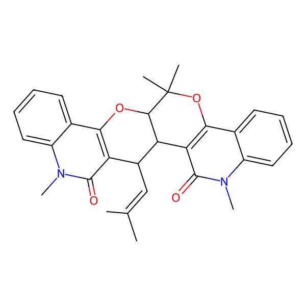 2D Structure of (1S,14S,26R)-4,13,13,23-tetramethyl-26-(2-methylprop-1-enyl)-12,15-dioxa-4,23-diazahexacyclo[12.12.0.02,11.05,10.016,25.017,22]hexacosa-2(11),5,7,9,16(25),17,19,21-octaene-3,24-dione