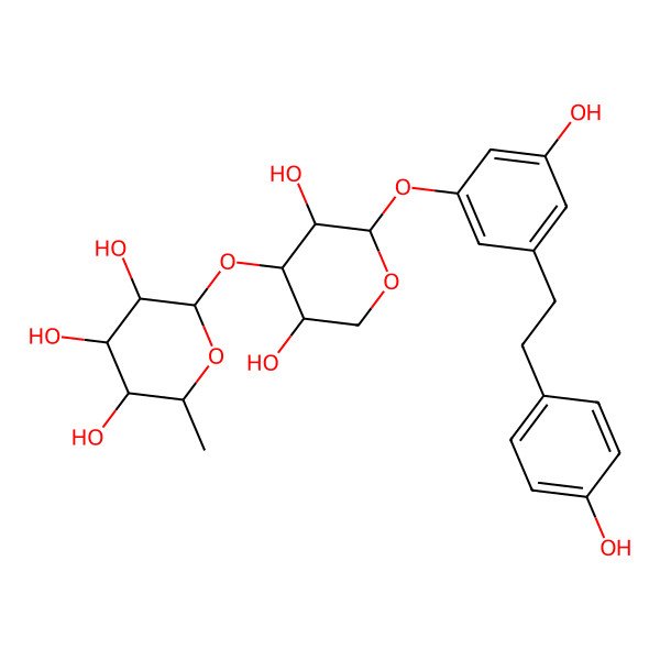 2D Structure of (2R,3R,4R,5R,6S)-2-[(2R,3S,4S,5R)-3,5-dihydroxy-2-[3-hydroxy-5-[2-(4-hydroxyphenyl)ethyl]phenoxy]oxan-4-yl]oxy-6-methyloxane-3,4,5-triol
