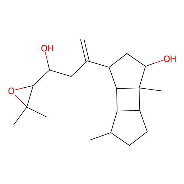 2D Structure of (2R,6R,8R)-5-[4-(3,3-dimethyloxiran-2-yl)-4-hydroxybut-1-en-2-yl]-2,8-dimethyltricyclo[5.3.0.02,6]decan-3-ol