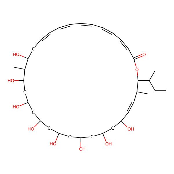 2D Structure of (3Z,5Z,7Z,9Z,11Z,14S,15S,16R,18R,20R,24S,26R,28R,29Z,31S,32S)-32-[(2S)-butan-2-yl]-14,16,18,20,22,24,26,28-octahydroxy-15,31-dimethyl-1-oxacyclodotriaconta-3,5,7,9,11,29-hexaen-2-one