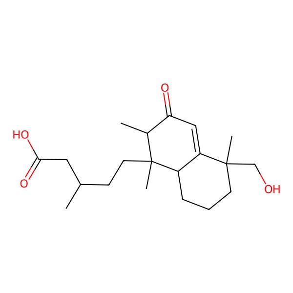 2D Structure of (3R)-5-[(1S,2R,5R,8aS)-5-(hydroxymethyl)-1,2,5-trimethyl-3-oxo-6,7,8,8a-tetrahydro-2H-naphthalen-1-yl]-3-methylpentanoic acid