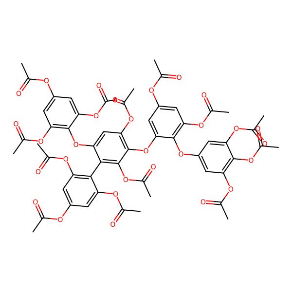 2D Structure of [3,5-Diacetyloxy-4-[2,4-diacetyloxy-3-[3,5-diacetyloxy-2-(3,4,5-triacetyloxyphenoxy)phenoxy]-6-(2,4,6-triacetyloxyphenoxy)phenyl]phenyl] acetate