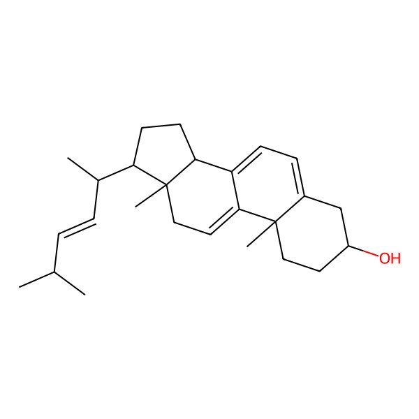 2D Structure of 10,13-dimethyl-17-(5-methylhex-3-en-2-yl)-2,3,4,12,14,15,16,17-octahydro-1H-cyclopenta[a]phenanthren-3-ol