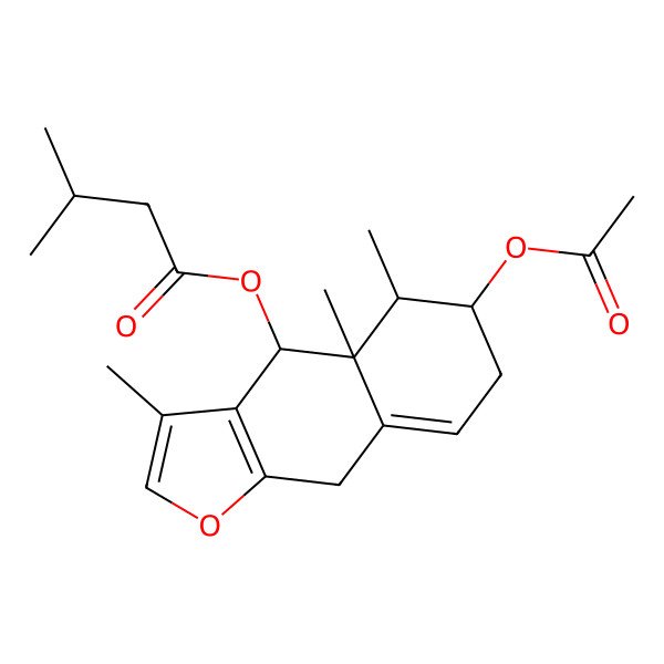 2D Structure of [(4S,4aR,5R,6S)-6-acetyloxy-3,4a,5-trimethyl-5,6,7,9-tetrahydro-4H-benzo[f][1]benzofuran-4-yl] 3-methylbutanoate
