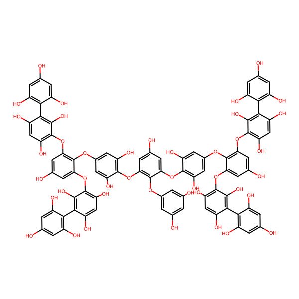 2D Structure of 2-[2-[4-[3-[2,6-Dihydroxy-4-[4-hydroxy-2,6-bis[2,4,6-trihydroxy-3-(2,4,6-trihydroxyphenyl)phenoxy]phenoxy]phenoxy]-2-(3,5-dihydroxyphenoxy)-5-hydroxyphenoxy]-3,5-dihydroxyphenoxy]-5-hydroxy-3-[2,4,6-trihydroxy-3-(2,4,6-trihydroxyphenyl)phenoxy]phenoxy]-4-(2,4,6-trihydroxyphenyl)benzene-1,3,5-triol