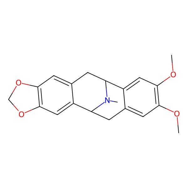 2D Structure of Benzo(5,6)cycloocta(1,2-f)-1,3-benzodioxol-5,11-imine, 5,6,11,12-tetrahydro-8,9-dimethoxy-14-methyl-, (5S)-