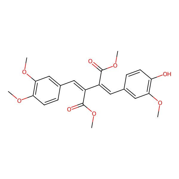 2D Structure of dimethyl (2Z,3Z)-2-[(3,4-dimethoxyphenyl)methylidene]-3-[(4-hydroxy-3-methoxyphenyl)methylidene]butanedioate