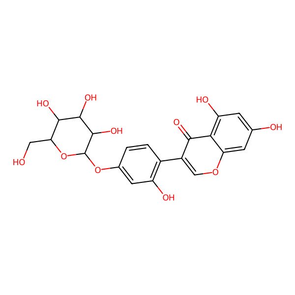 2D Structure of 5,7-dihydroxy-3-[2-hydroxy-4-[(2S,3R,4S,5S,6R)-3,4,5-trihydroxy-6-(hydroxymethyl)oxan-2-yl]oxyphenyl]chromen-4-one