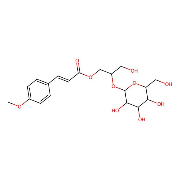 2D Structure of [3-Hydroxy-2-[3,4,5-trihydroxy-6-(hydroxymethyl)oxan-2-yl]oxypropyl] 3-(4-methoxyphenyl)prop-2-enoate