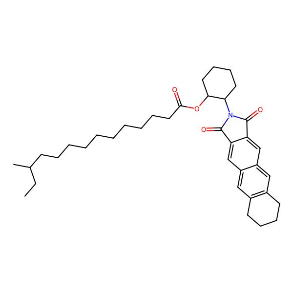 2D Structure of [(1R,2R)-2-(1,3-dioxo-6,7,8,9-tetrahydronaphtho[2,3-f]isoindol-2-yl)cyclohexyl] (12S)-12-methyltetradecanoate