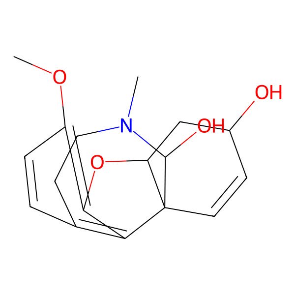 2D Structure of (1R,2R,12S,14S)-9-methoxy-3-methyl-11-oxa-3-azatetracyclo[8.6.1.01,12.06,17]heptadeca-6(17),7,9,15-tetraene-2,14-diol