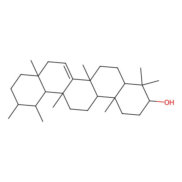2D Structure of (3S,4aR,6aR,6aS,8aR,11R,12S,12aS,14aR,14bR)-4,4,6a,6a,8a,11,12,14b-octamethyl-2,3,4a,5,6,8,9,10,11,12,12a,13,14,14a-tetradecahydro-1H-picen-3-ol