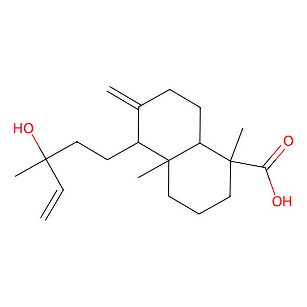 2D Structure of (1S,4aR)-5-[(3S)-3-hydroxy-3-methylpent-4-enyl]-1,4a-dimethyl-6-methylidene-3,4,5,7,8,8a-hexahydro-2H-naphthalene-1-carboxylic acid