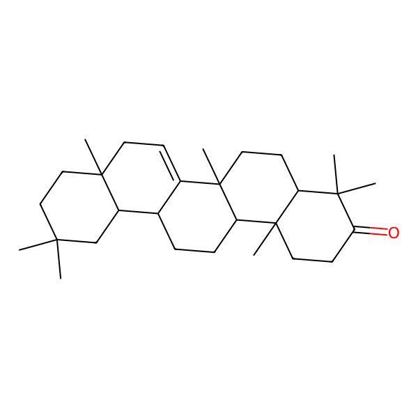 2D Structure of (4aR,6aR,6aR,8aR,12aS,14aR,14bR)-4,4,6a,8a,11,11,14b-heptamethyl-1,2,4a,5,6,6a,8,9,10,12,12a,13,14,14a-tetradecahydropicen-3-one