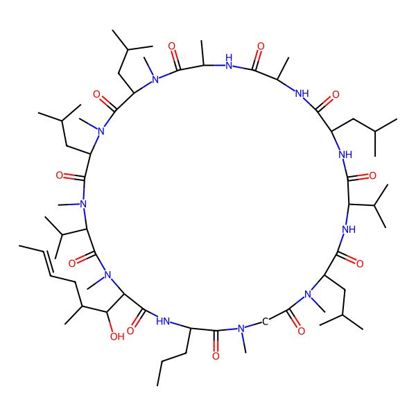 2D Structure of 33-(1-Hydroxy-2-methylhex-4-enyl)-1,4,7,10,12,15,25,28-octamethyl-6,9,18,24-tetrakis(2-methylpropyl)-3,21-di(propan-2-yl)-30-propyl-1,4,7,10,13,16,19,22,25,28,31-undecazacyclotritriacontane-2,5,8,11,14,17,20,23,26,29,32-undecone