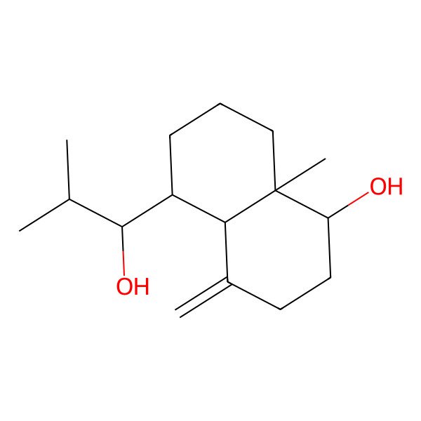 2D Structure of (1S,4aR,5R,8aS)-5-[(1S)-1-hydroxy-2-methylpropyl]-8a-methyl-4-methylidene-1,2,3,4a,5,6,7,8-octahydronaphthalen-1-ol