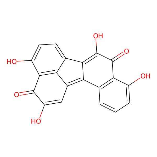2D Structure of 2,4,7,9-Tetrahydroxybenzo[j]fluoranthene-3,8-dione