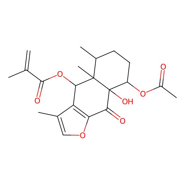 2D Structure of [(4S,4aS,5S,8S,8aS)-8-acetyloxy-8a-hydroxy-3,4a,5-trimethyl-9-oxo-5,6,7,8-tetrahydro-4H-benzo[f][1]benzofuran-4-yl] 2-methylprop-2-enoate