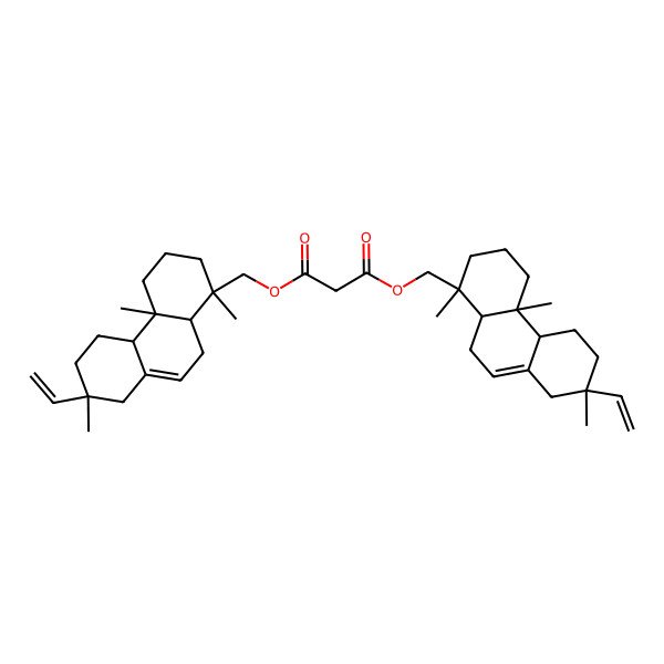 2D Structure of bis[[(1S,4aS,4bS,7R,10aS)-7-ethenyl-1,4a,7-trimethyl-3,4,4b,5,6,8,10,10a-octahydro-2H-phenanthren-1-yl]methyl] propanedioate