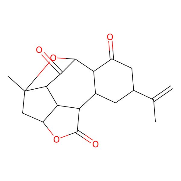 2D Structure of (1S,2S,4S,7S,8S,10R,11S,13R,16R)-11-methyl-4-prop-1-en-2-yl-14,17-dioxapentacyclo[8.5.1.18,11.02,7.013,16]heptadecane-6,9,15-trione