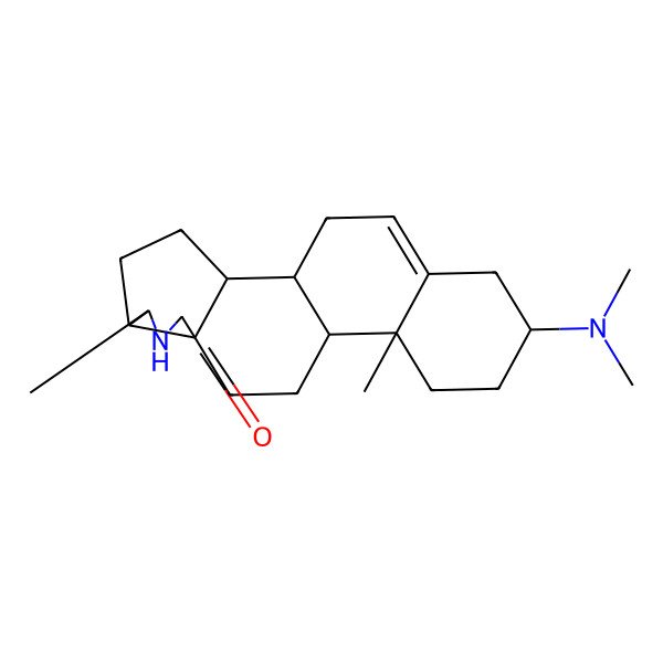 2D Structure of (1R,2S,5S,9R,12S,13R,16S)-16-(dimethylamino)-6,13-dimethyl-7-azapentacyclo[10.8.0.02,9.05,9.013,18]icos-18-en-8-one