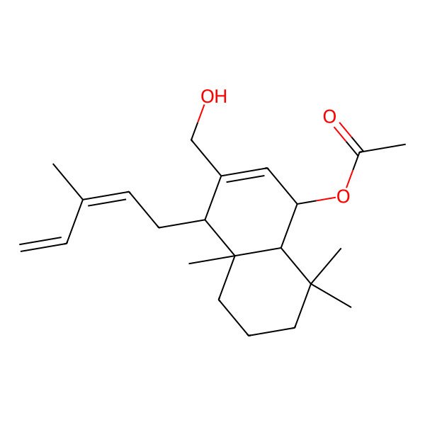 2D Structure of [(1S,4S,4aS,8aR)-3-(hydroxymethyl)-4a,8,8-trimethyl-4-[(2E)-3-methylpenta-2,4-dienyl]-1,4,5,6,7,8a-hexahydronaphthalen-1-yl] acetate