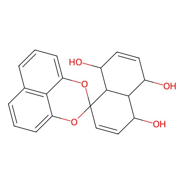 2D Structure of (1'S,4'R,4'aS,5'R,8'aS)-spiro[2,4-dioxatricyclo[7.3.1.05,13]trideca-1(12),5,7,9(13),10-pentaene-3,8'-4,4a,5,8a-tetrahydro-1H-naphthalene]-1',4',5'-triol