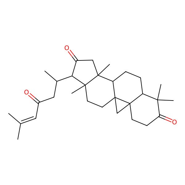 2D Structure of 7,7,12,16-Tetramethyl-15-(6-methyl-4-oxohept-5-en-2-yl)pentacyclo[9.7.0.01,3.03,8.012,16]octadecane-6,14-dione