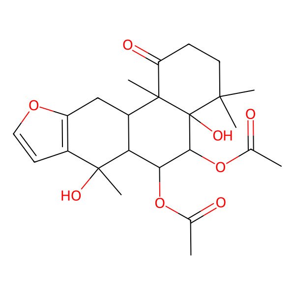2D Structure of [(4aR,5R,6S,6aR,7R,11aR,11bR)-5-acetyloxy-4a,7-dihydroxy-4,4,7,11b-tetramethyl-1-oxo-3,5,6,6a,11,11a-hexahydro-2H-naphtho[2,1-f][1]benzofuran-6-yl] acetate