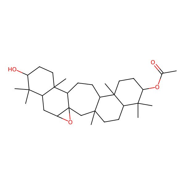 2D Structure of [(1S,3S,6R,8S,11R,12S,15R,16S,19S,21R,23R)-19-hydroxy-3,7,7,11,16,20,20-heptamethyl-24-oxahexacyclo[13.9.0.01,23.03,12.06,11.016,21]tetracosan-8-yl] acetate